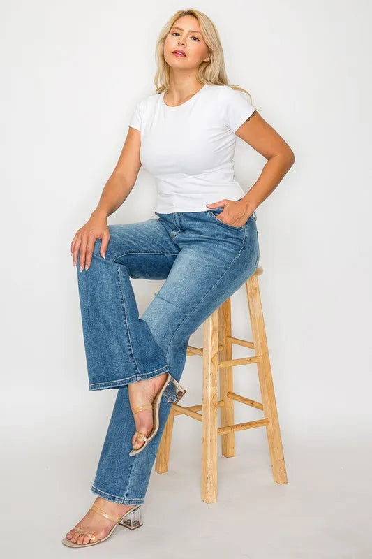Bootcut Mid-Rise Cat Whisker Jeans