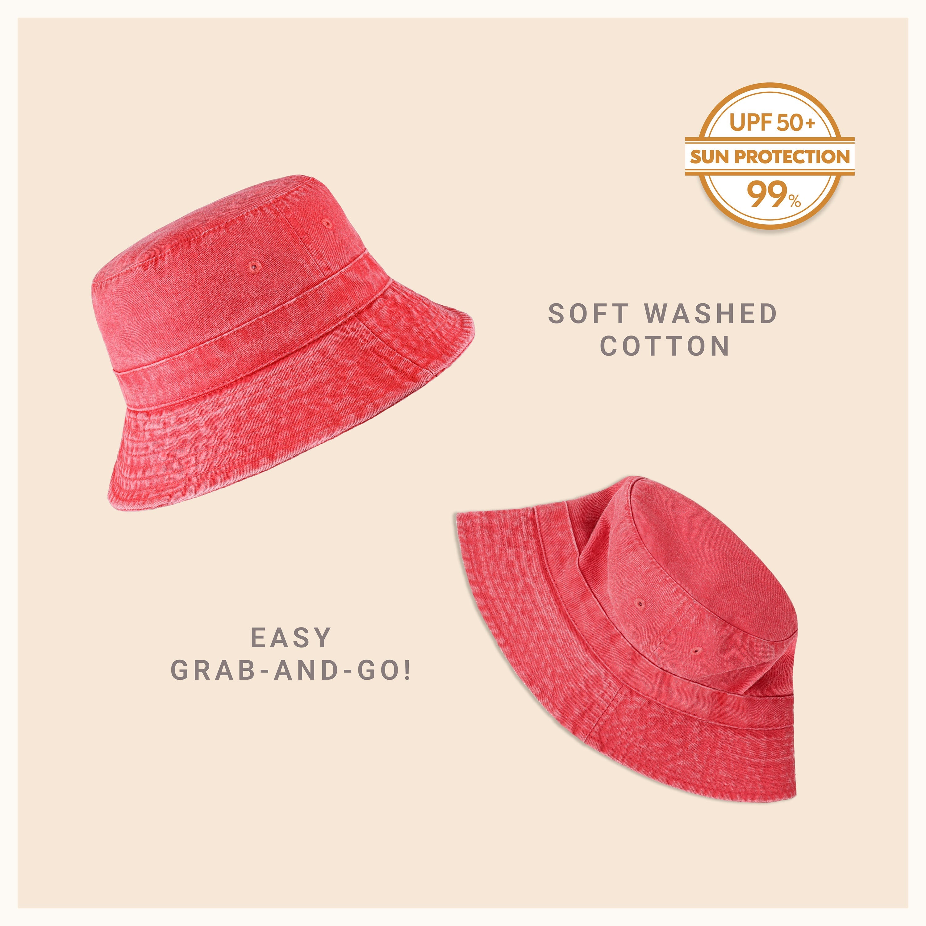 Classic Cotton Bucket Hat – Lightweight Summer Sun Hat for Women