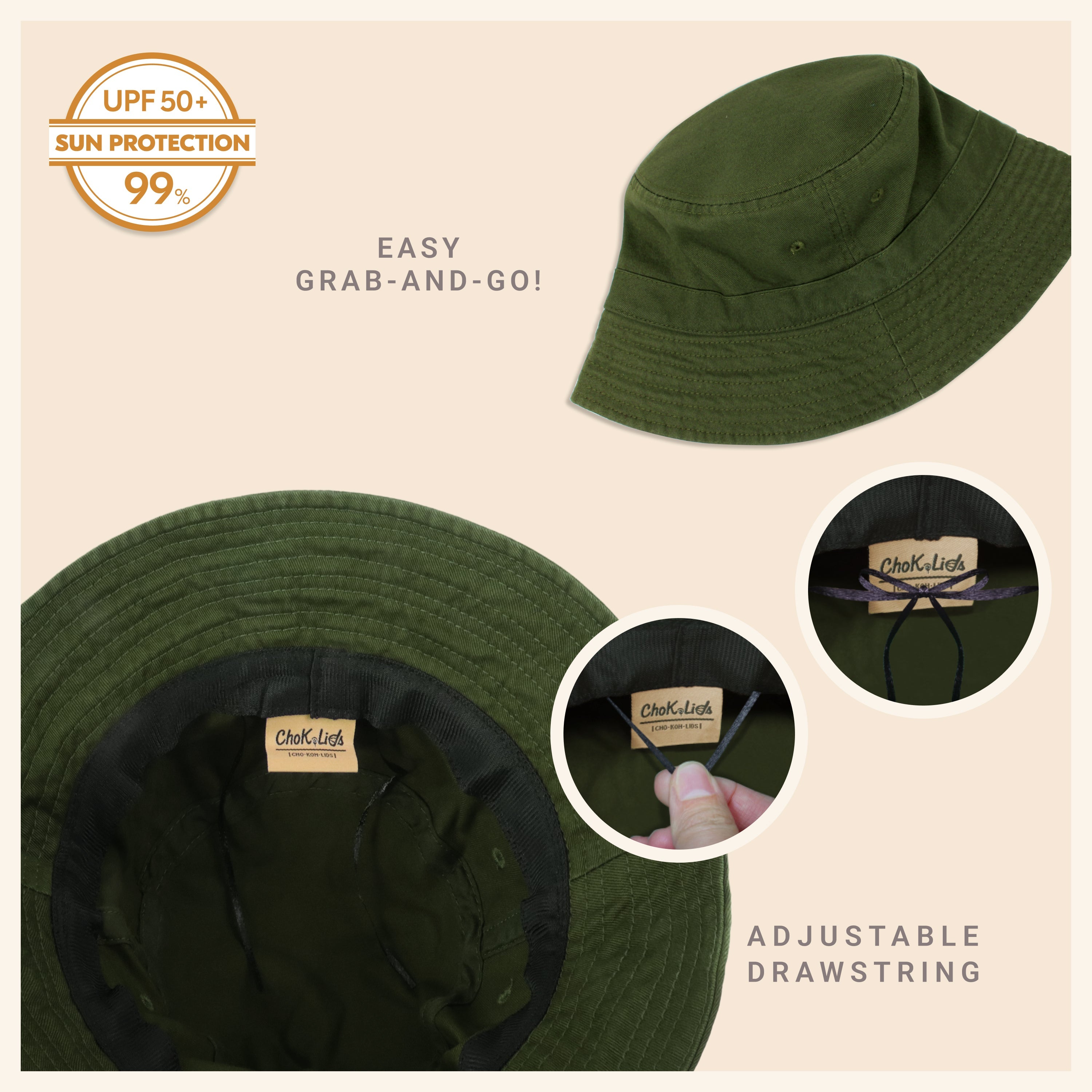 Classic Cotton Bucket Hat – Lightweight Summer Sun Hat for Women