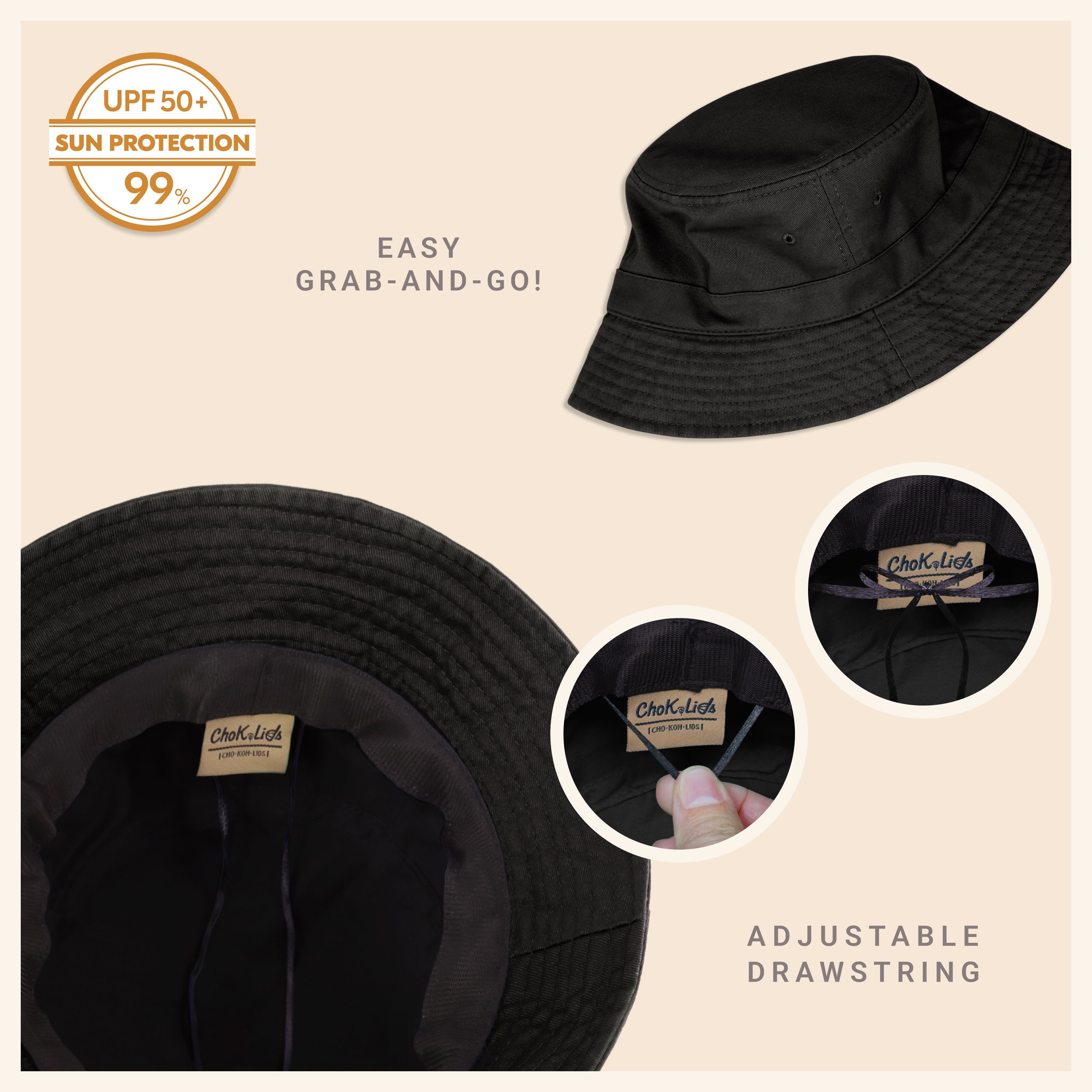 Classic Cotton Bucket Hat – Lightweight Summer Sun Hat for Women