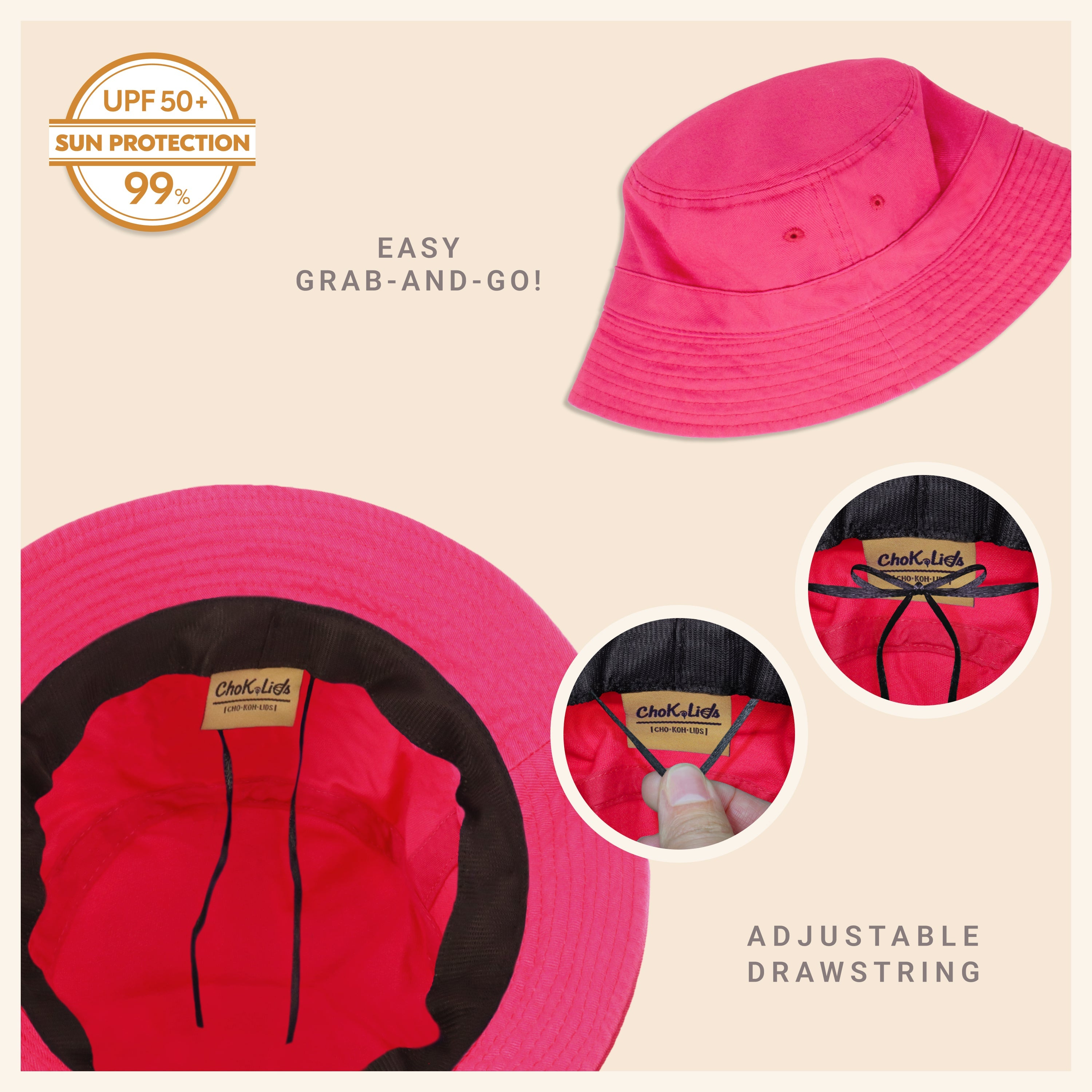 Classic Cotton Bucket Hat – Lightweight Summer Sun Hat for Women