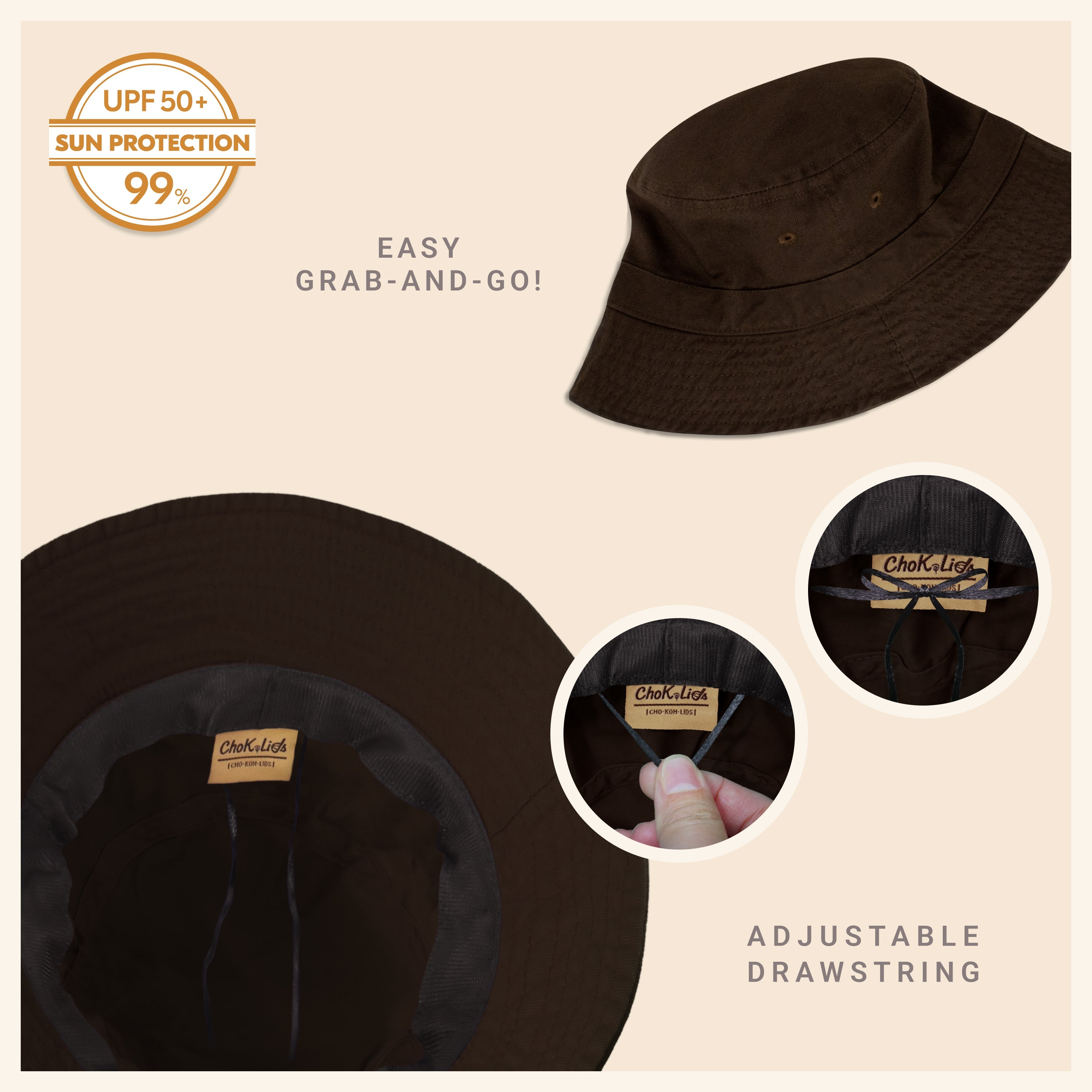 Classic Cotton Bucket Hat – Lightweight Summer Sun Hat for Women