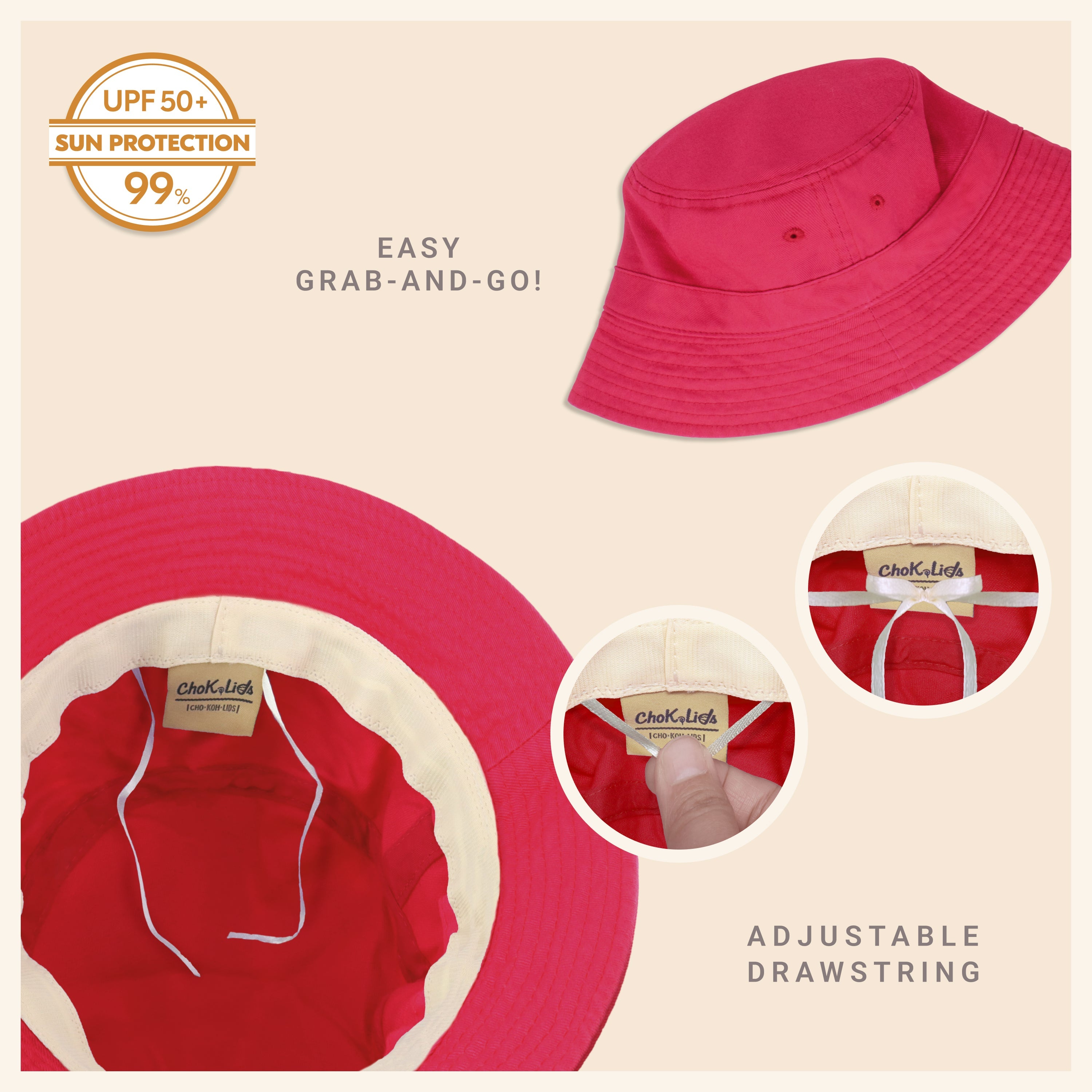Classic Cotton Bucket Hat – Lightweight Summer Sun Hat for Women