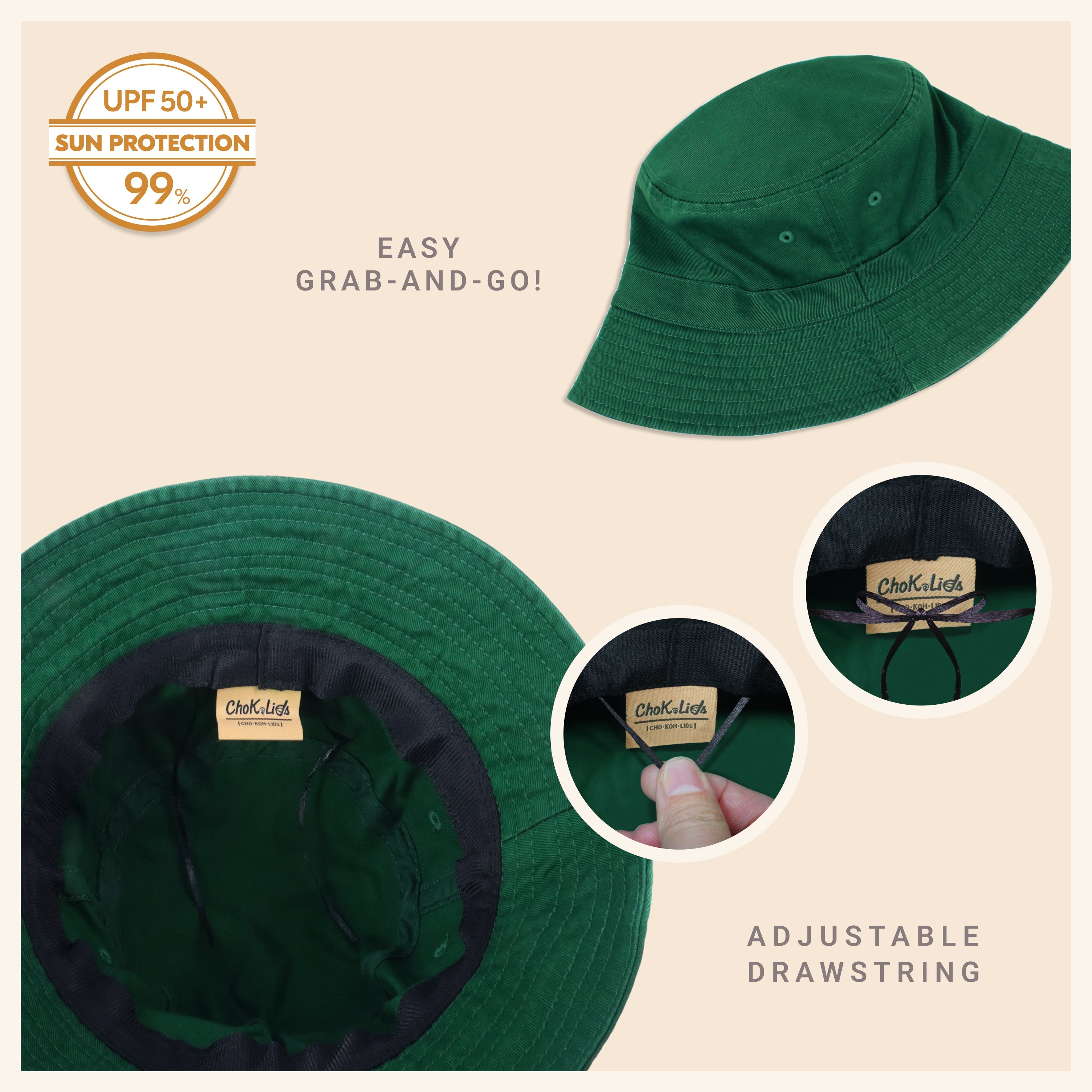 Classic Cotton Bucket Hat – Lightweight Summer Sun Hat for Women