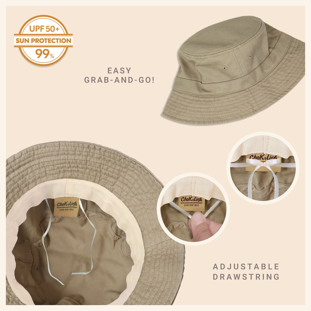 Classic Cotton Bucket Hat – Lightweight Summer Sun Hat for Women