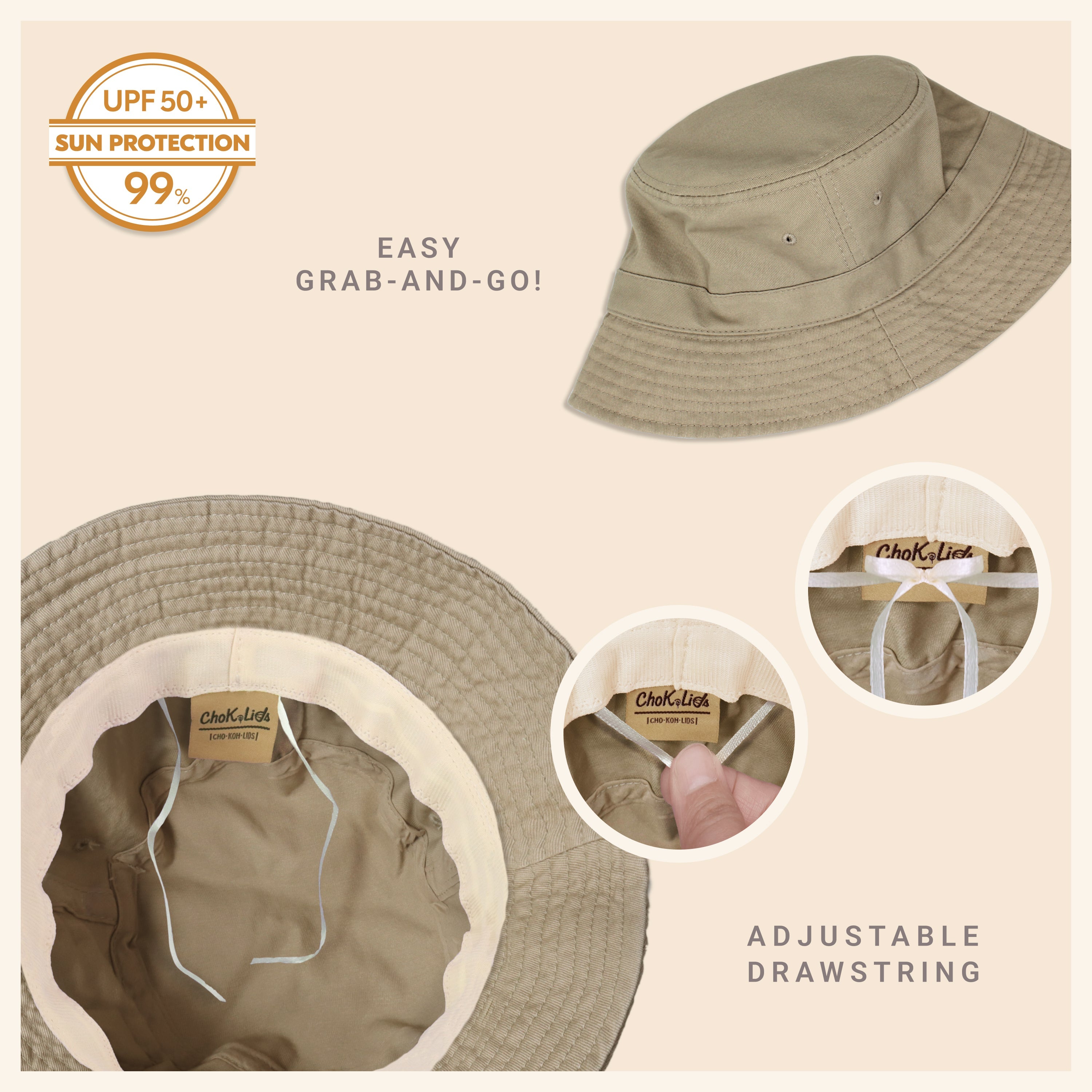 Classic Cotton Bucket Hat – Lightweight Summer Sun Hat for Women