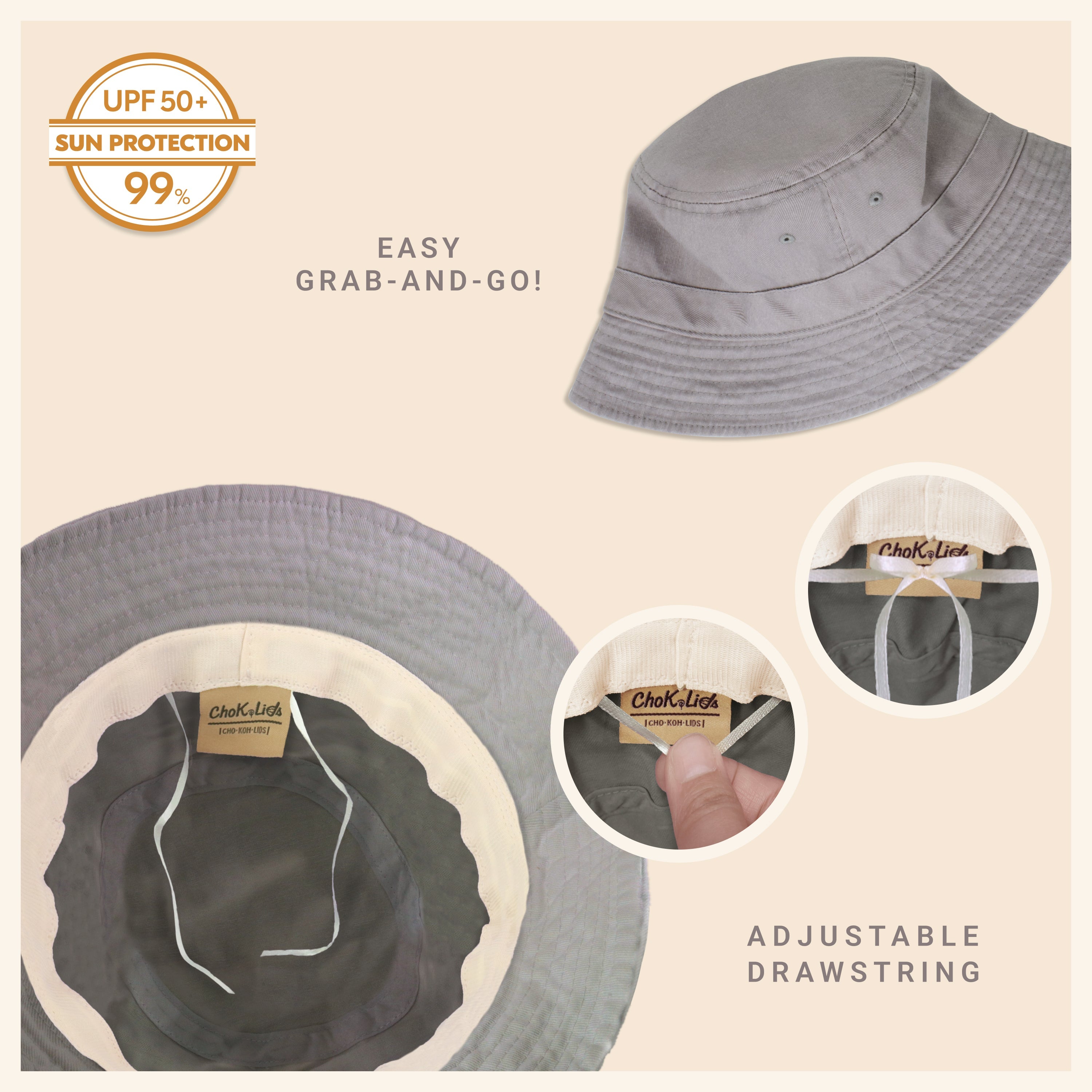 Classic Cotton Bucket Hat – Lightweight Summer Sun Hat for Women