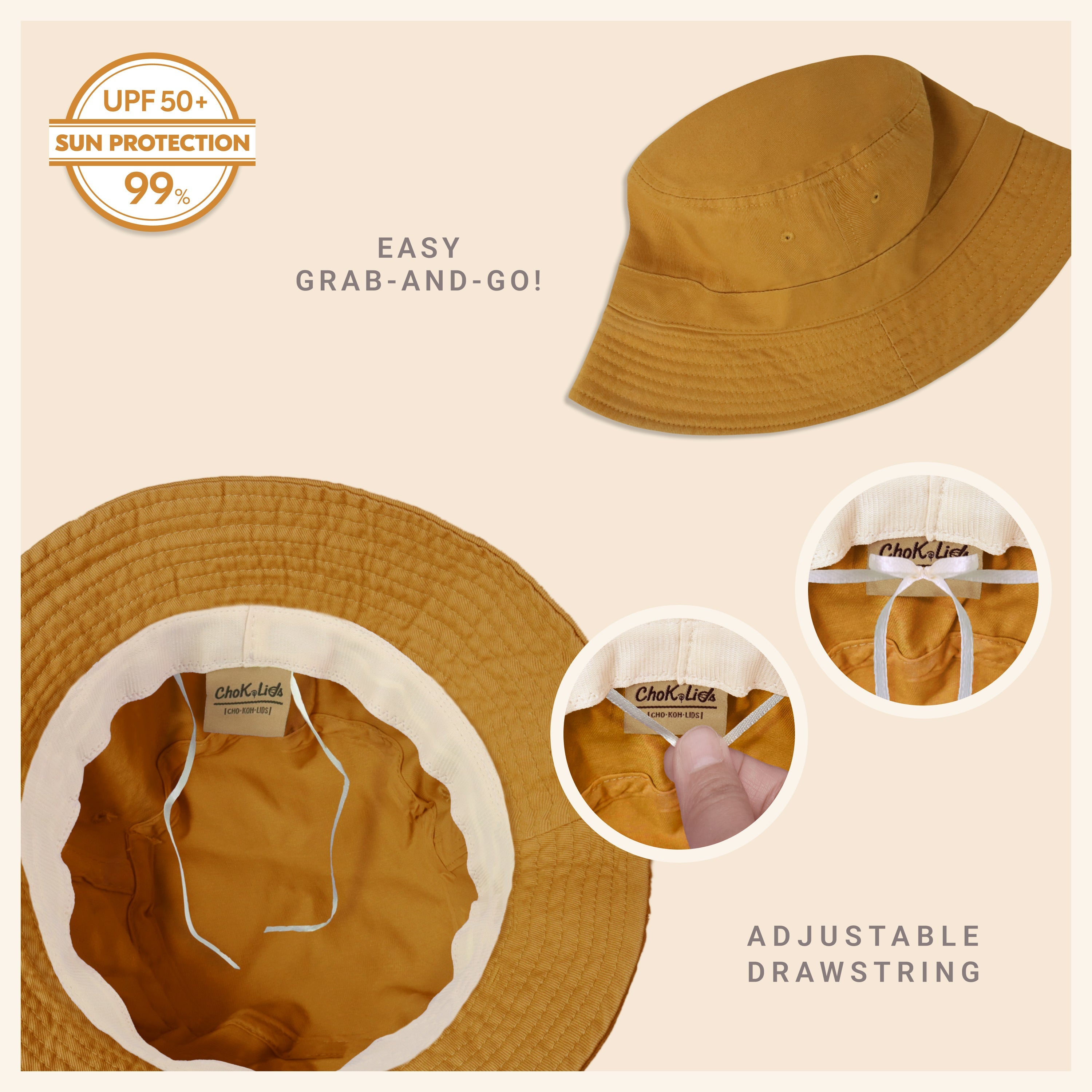 Classic Cotton Bucket Hat – Lightweight Summer Sun Hat for Women