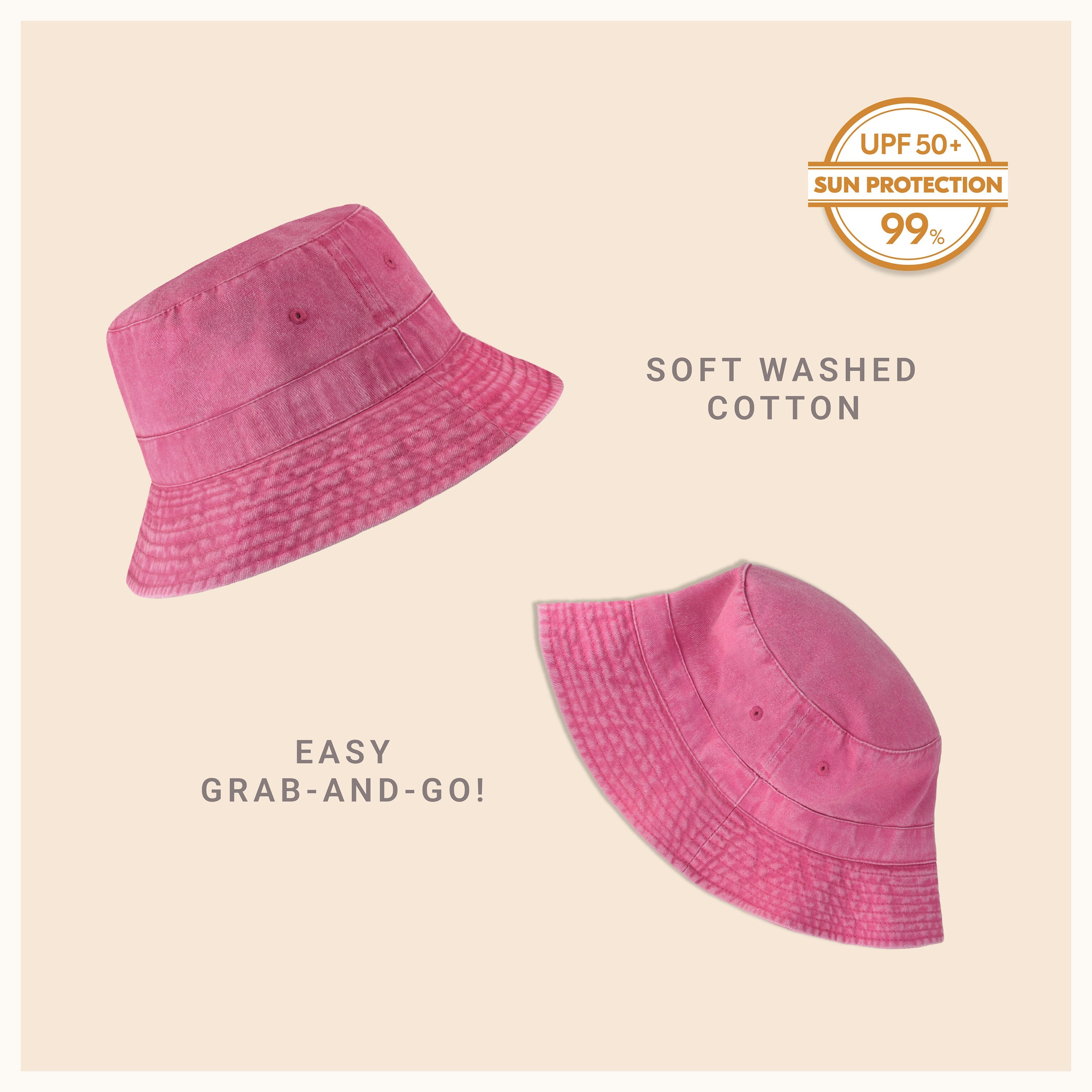 Classic Cotton Bucket Hat – Lightweight Summer Sun Hat for Women