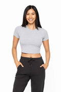 Micro-Rib Sculpt Cropped Athleisure Tee