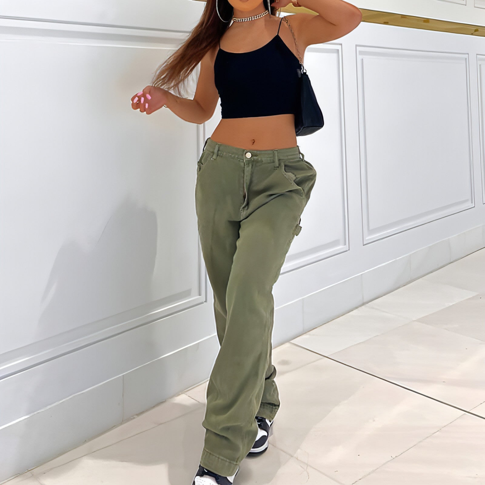 CargoMuse High-Waist Straight Utility Jeans