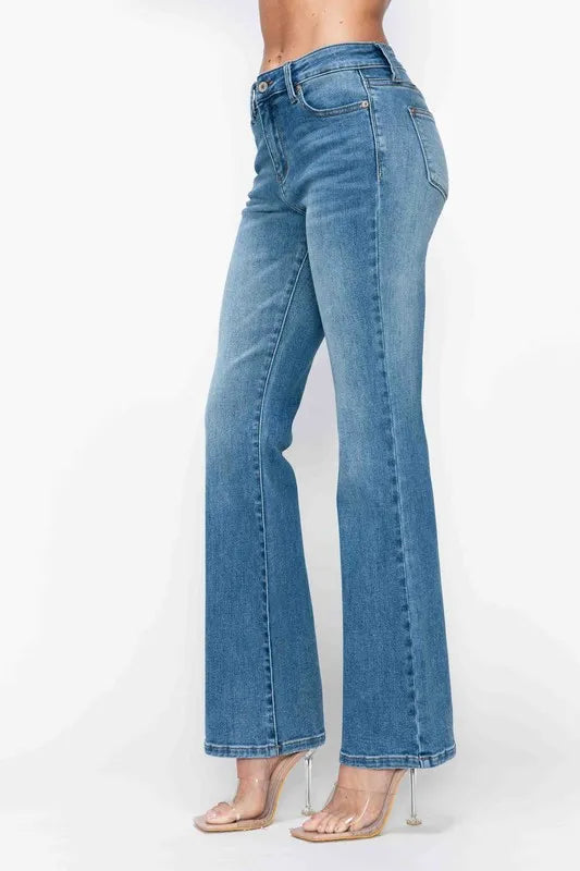 Bootcut Mid-Rise Cat Whisker Jeans