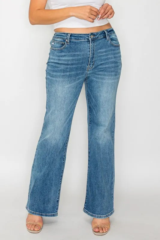 Bootcut Mid-Rise Cat Whisker Jeans