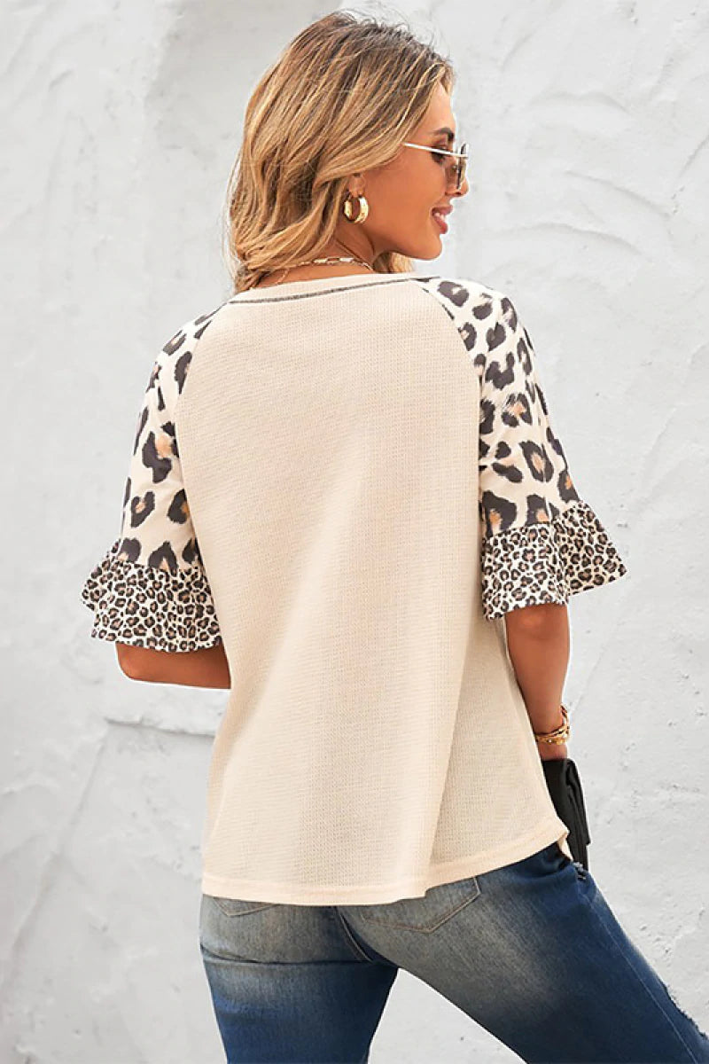 Leopard Sleeve Statement Women’s Top