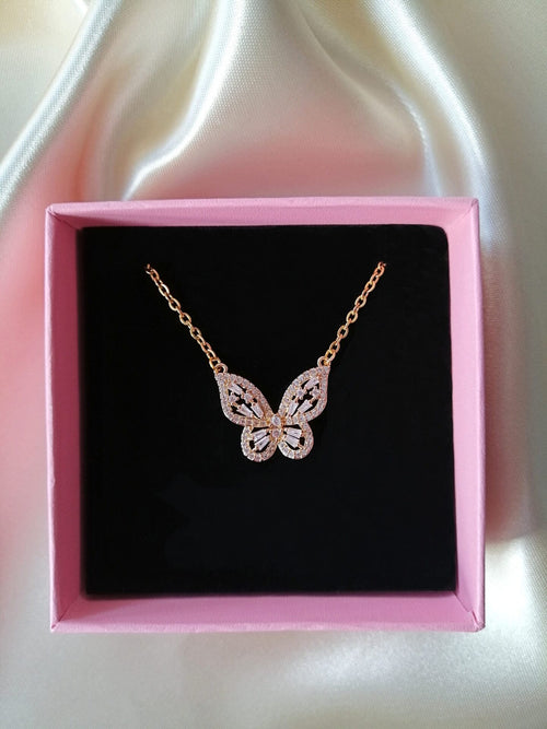 24K Gold Butterfly Pendant Necklace