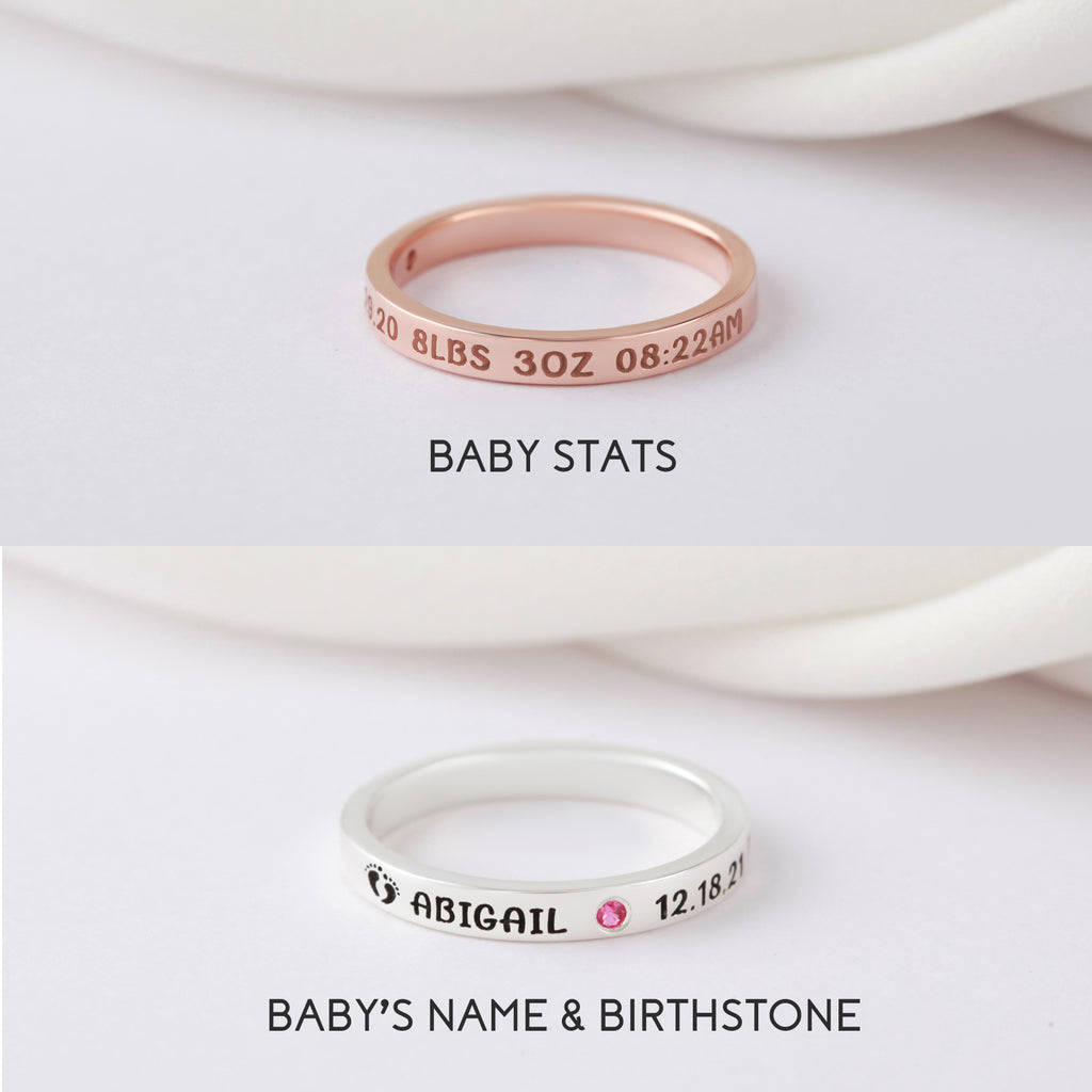 New Mom Name Ring – Personalized First Mother Gift for Women
