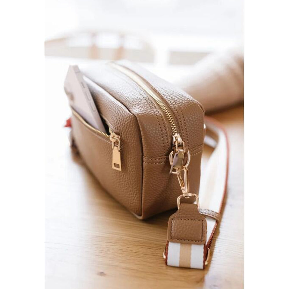 Genuine Leather Wide Strap Crossbody Bag