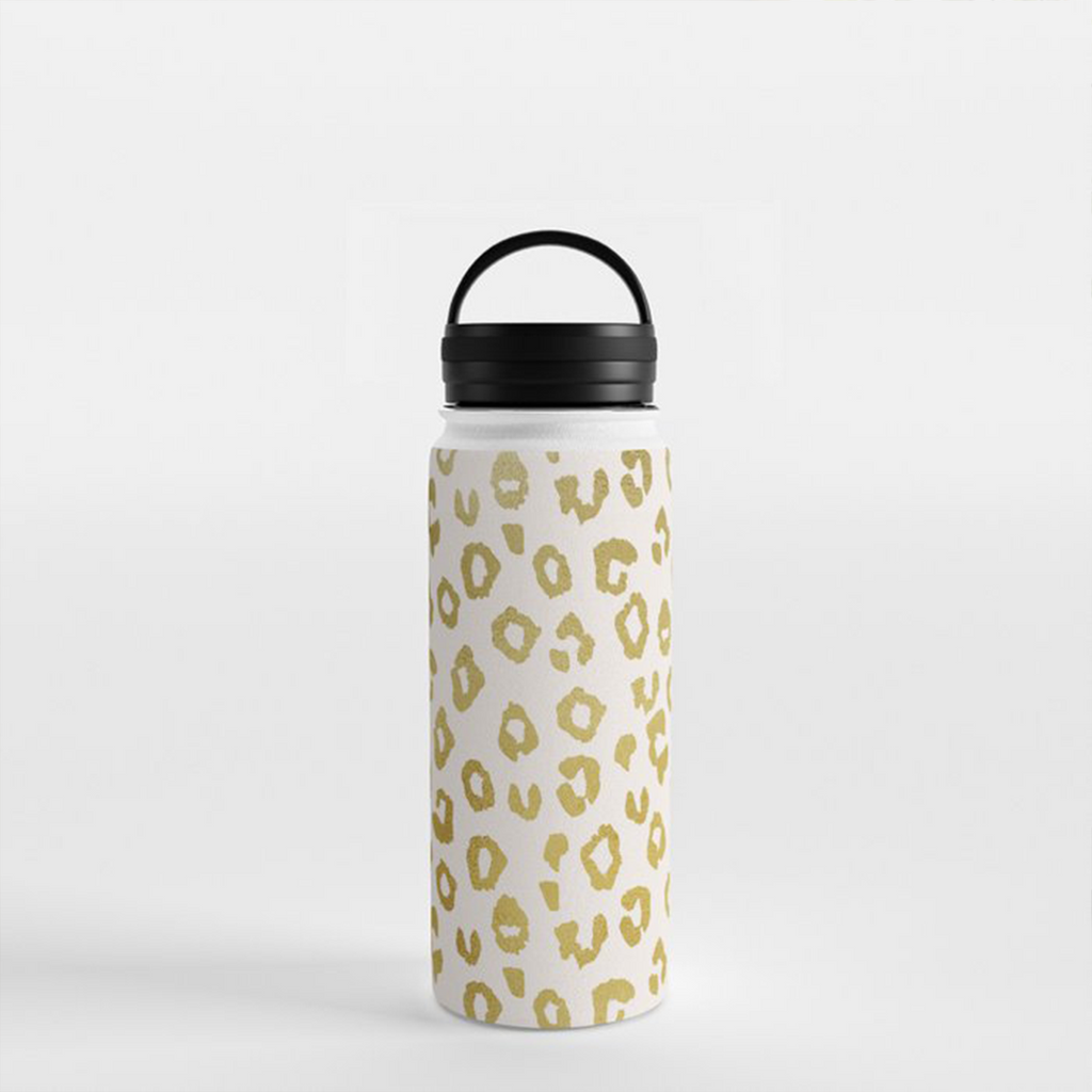 Golden Safari Hydration Flask - Leopard Print Accent Water Bottle