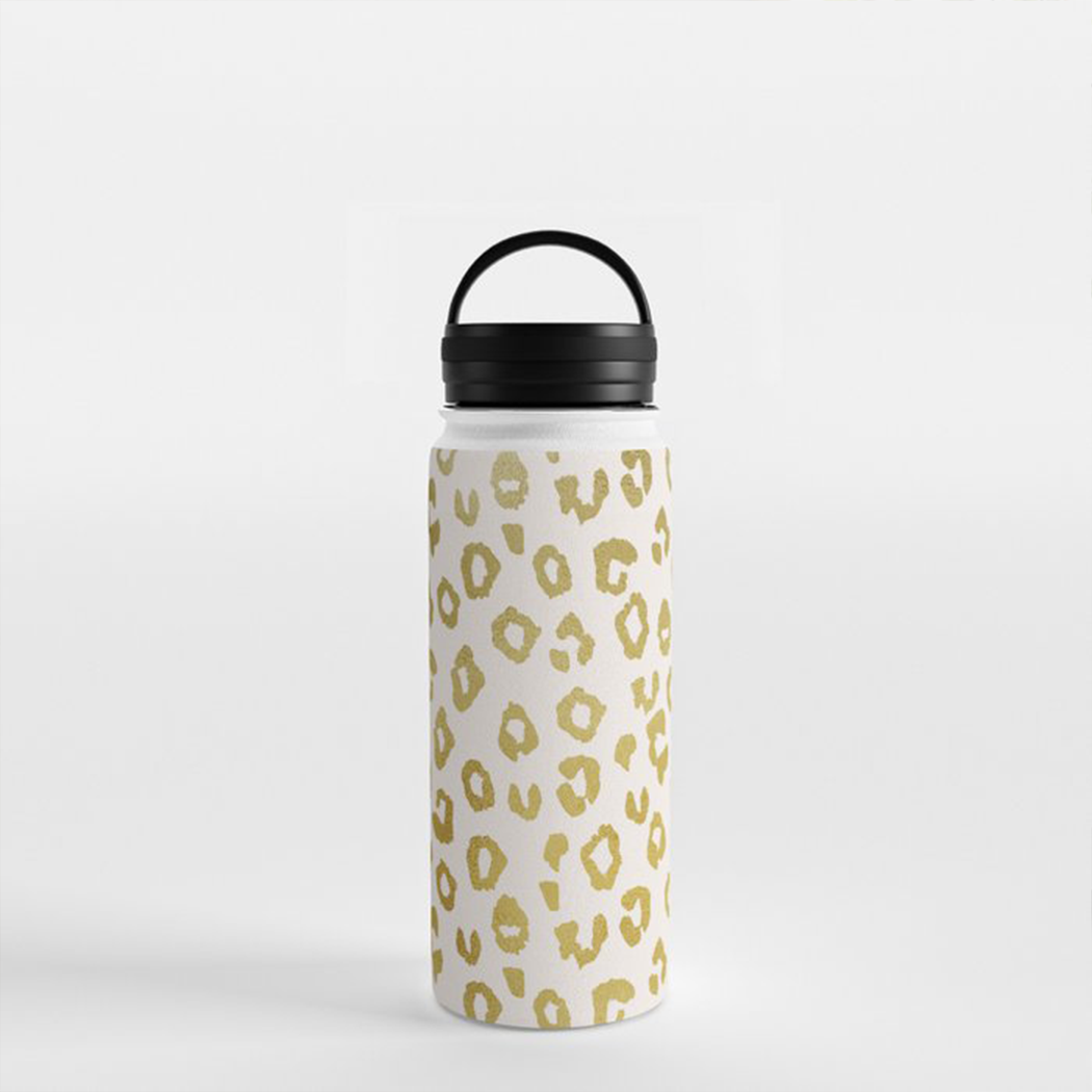 Golden Safari Hydration Flask - Leopard Print Accent Water Bottle