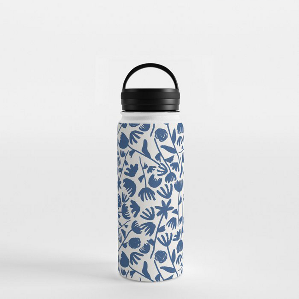 Midnight Bloom Hydration Flask - Navy Floral Accent Water Bottle