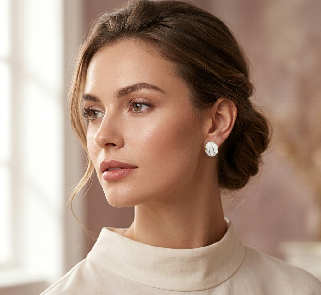 Korean Mosaic Matte Stud Earrings