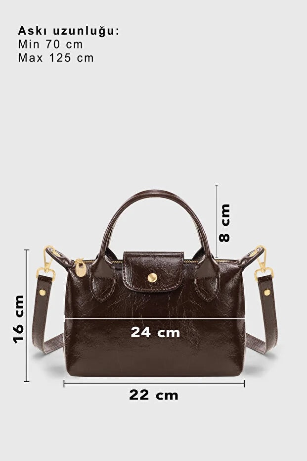 Brown Patent Leather Crossbody Bag