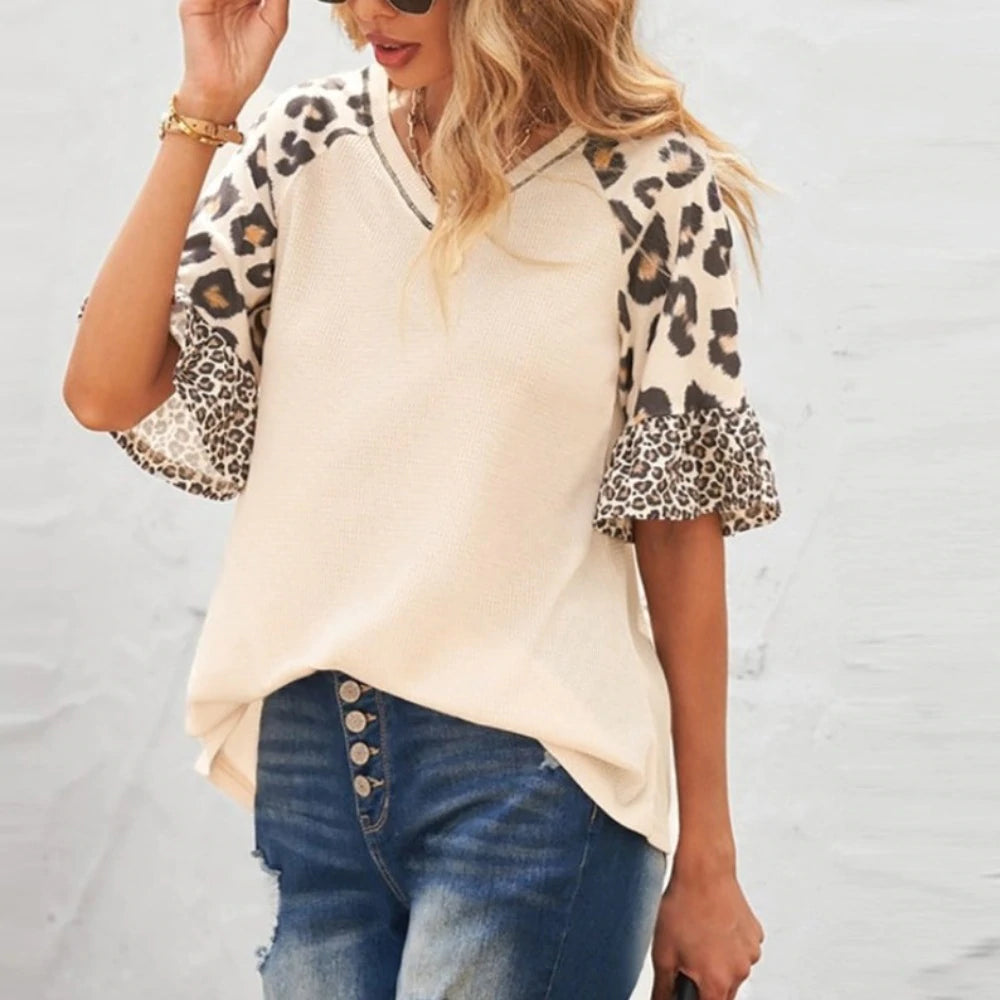 Leopard Sleeve Statement Women’s Top