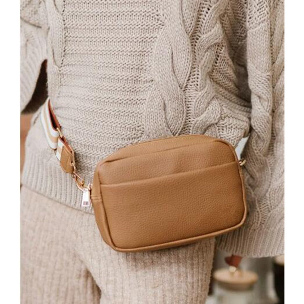Genuine Leather Wide Strap Crossbody Bag