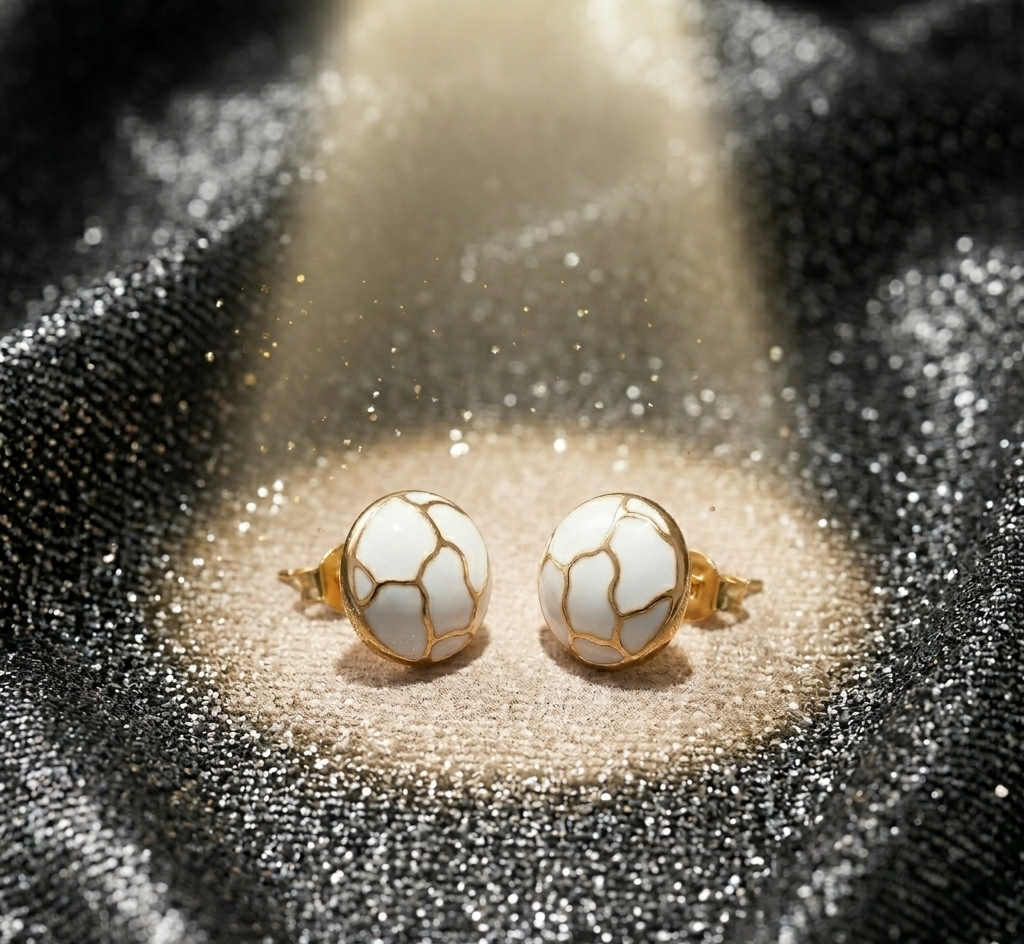 Korean Mosaic Matte Stud Earrings