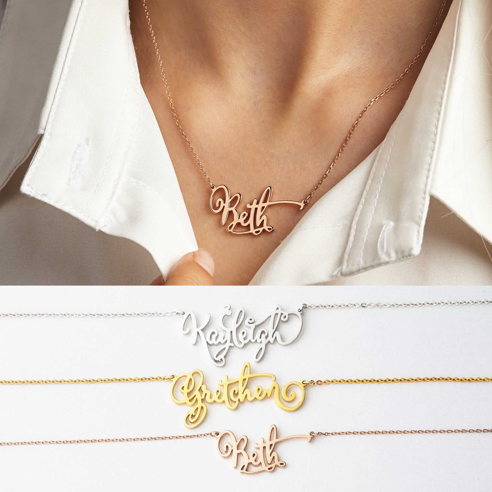 Cursive Nameplate Necklace