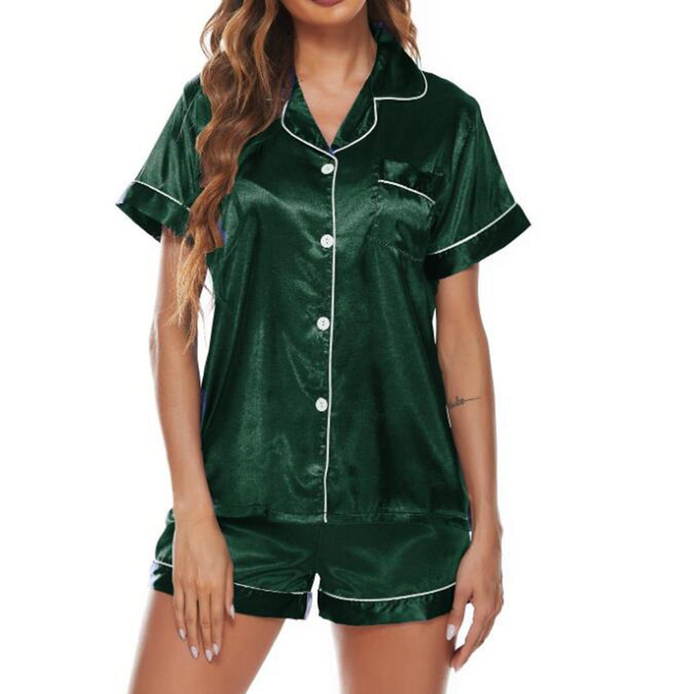 Satin Serenity Sleep Set - Luxurious Silk-Feel Loungewear