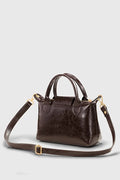 Brown Patent Leather Crossbody Bag