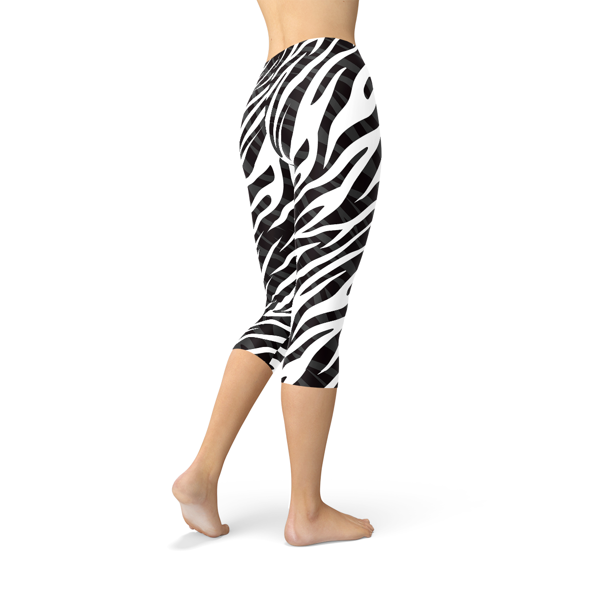 Zebra Pulse High-Waist Capri Leggings