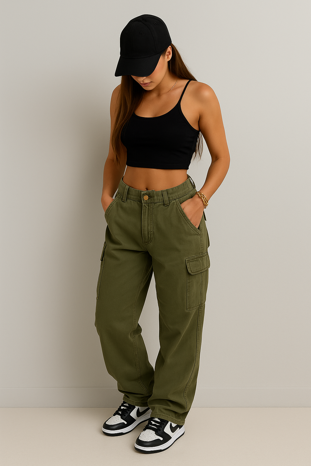 CargoMuse High-Waist Straight Utility Jeans