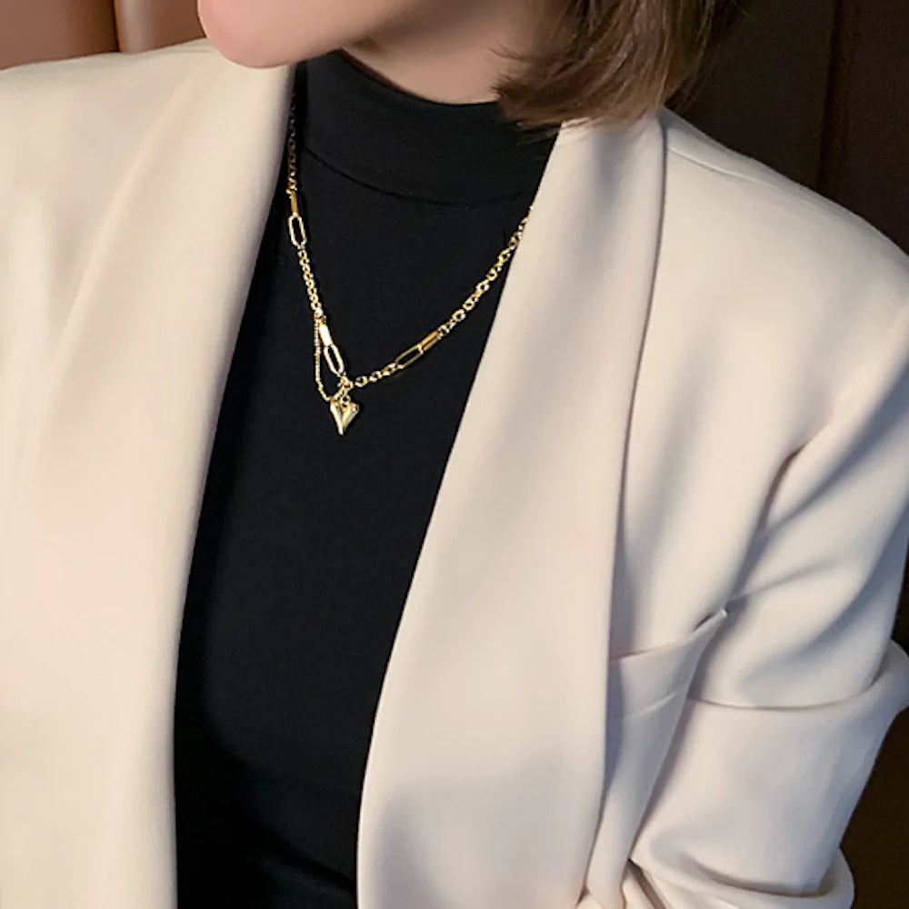 Heart Pendant Link Necklace