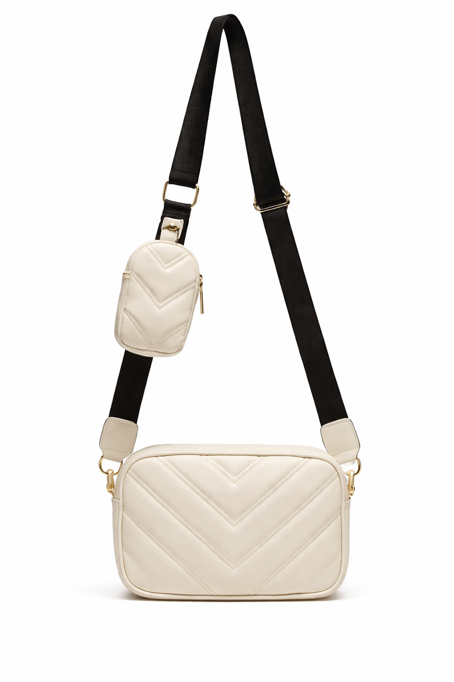 Quilted Crossbody Bag with Pouch