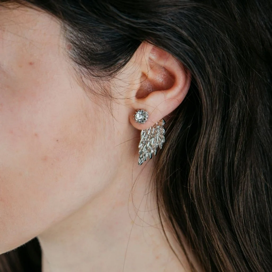 Guardian Angel Wings Bar Studs