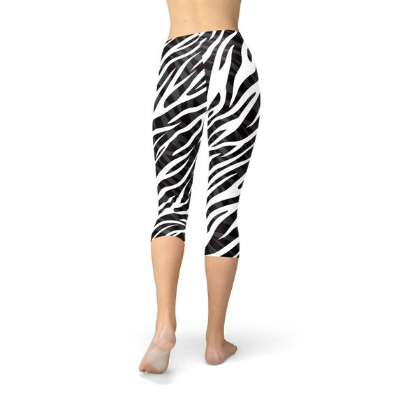Zebra Pulse High-Waist Capri Leggings