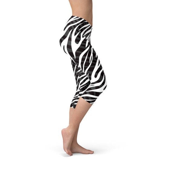Zebra Pulse High-Waist Capri Leggings