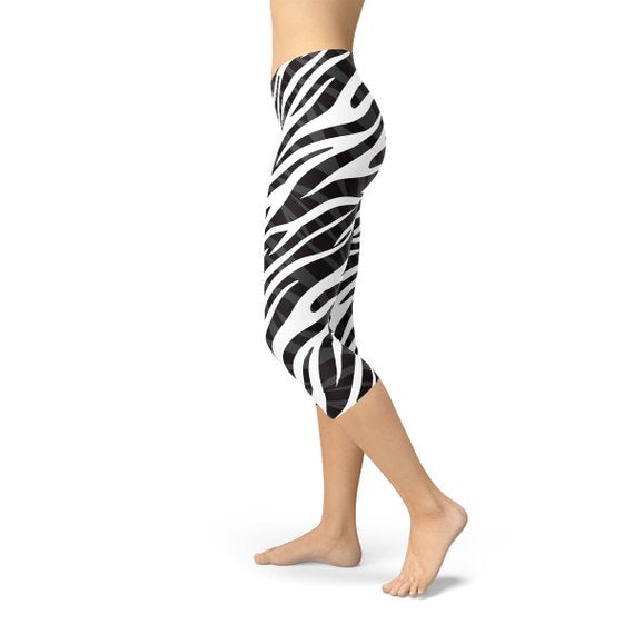 Zebra Pulse High-Waist Capri Leggings