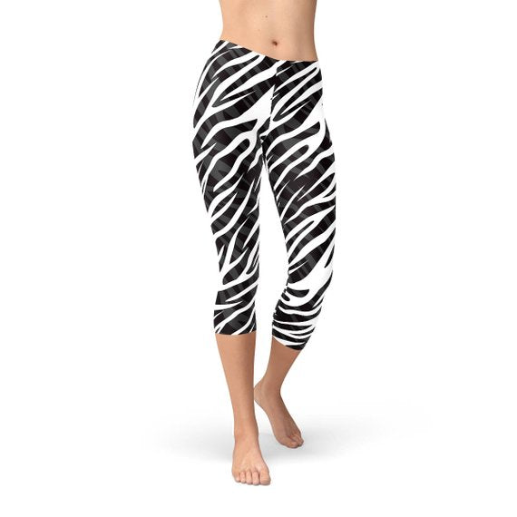 Zebra Pulse High-Waist Capri Leggings