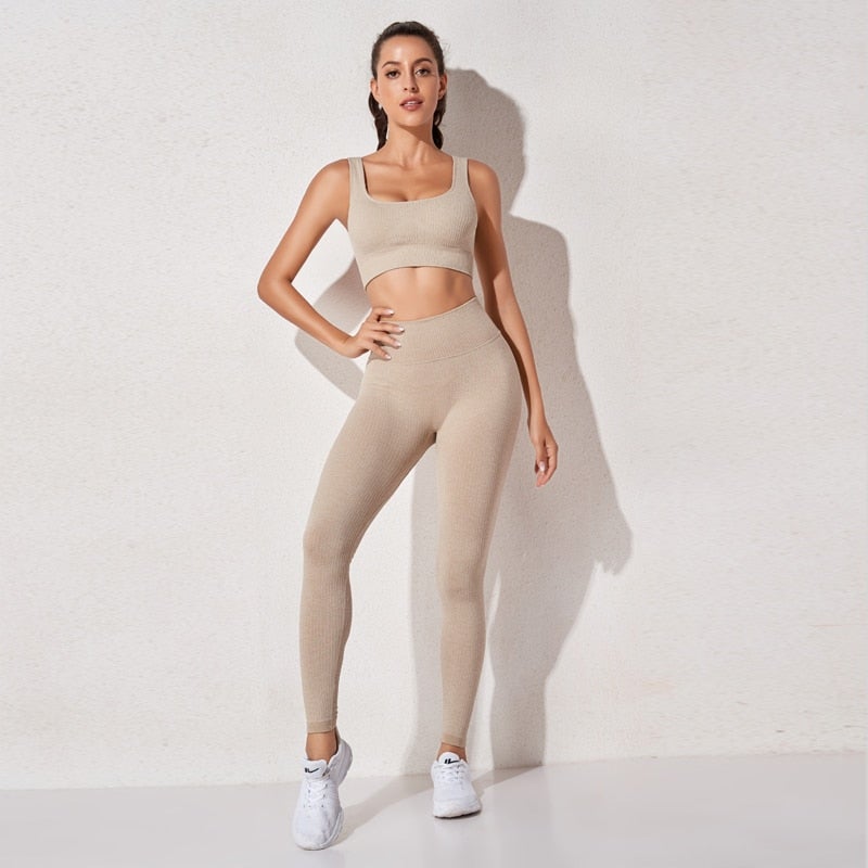 High-Waist Sports Bra & Legging Gym Set