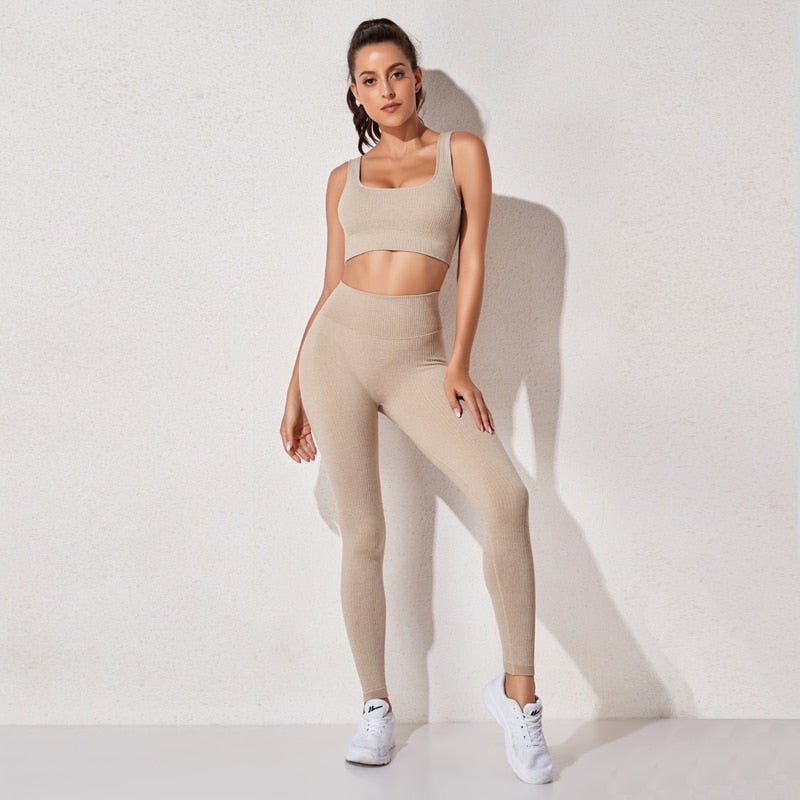 High-Waist Sports Bra & Legging Gym Set