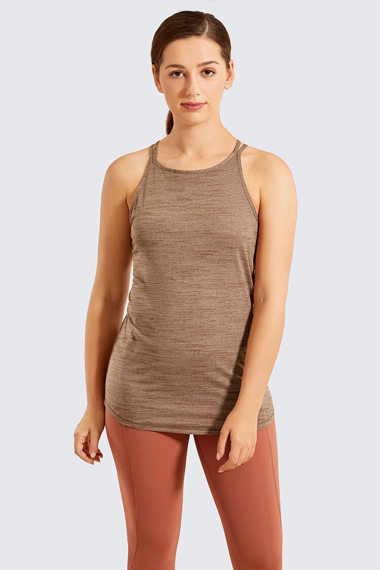 Heather Strappy Back Yoga Tank